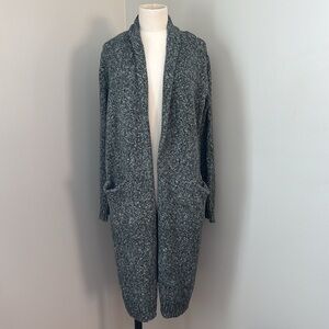 Tahari Knit Open Front Knit Heathered Green Cardigan Sz M